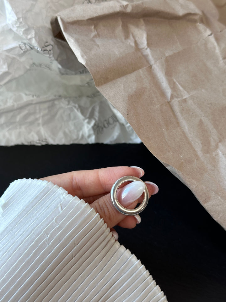 CHANEL Logo Engraved Silver-Tone Ring 💍｜Minimal Chic Stackable Piece