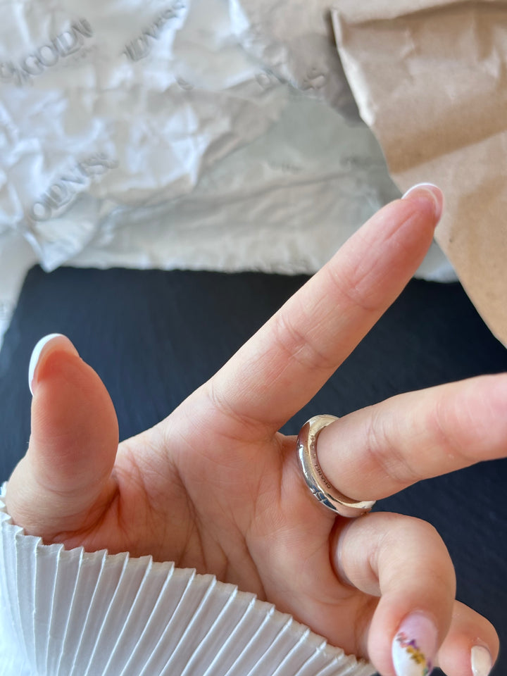 CHANEL Logo Engraved Silver-Tone Ring 💍｜Minimal Chic Stackable Piece