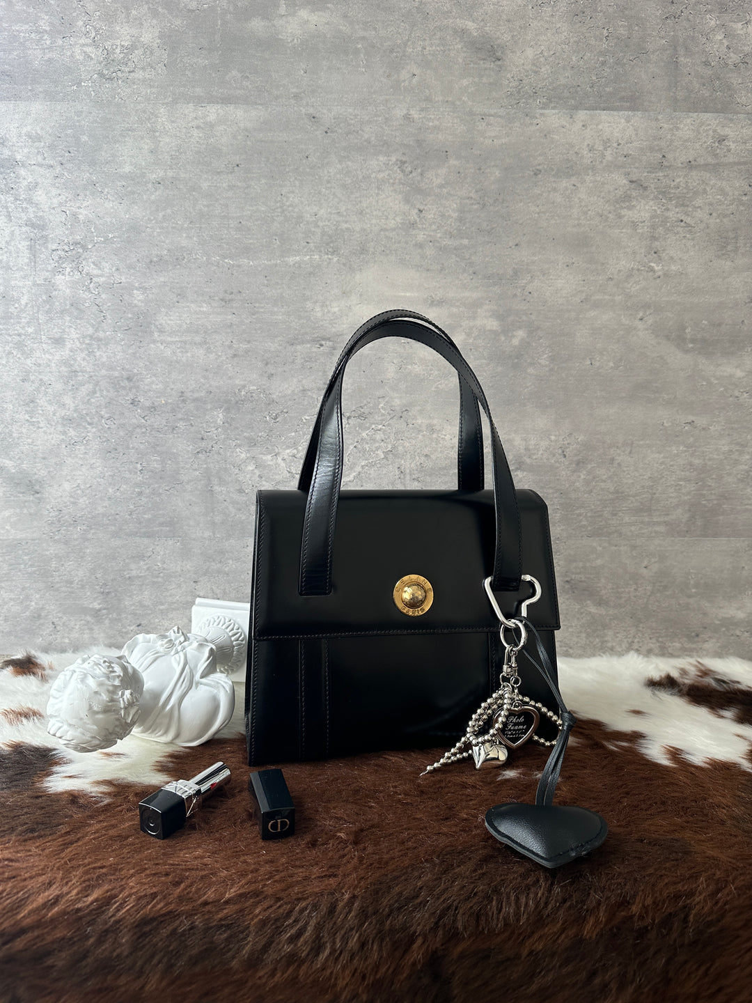 CELINE Vintage Planet Kelly 🪐🖤｜Black × Gold