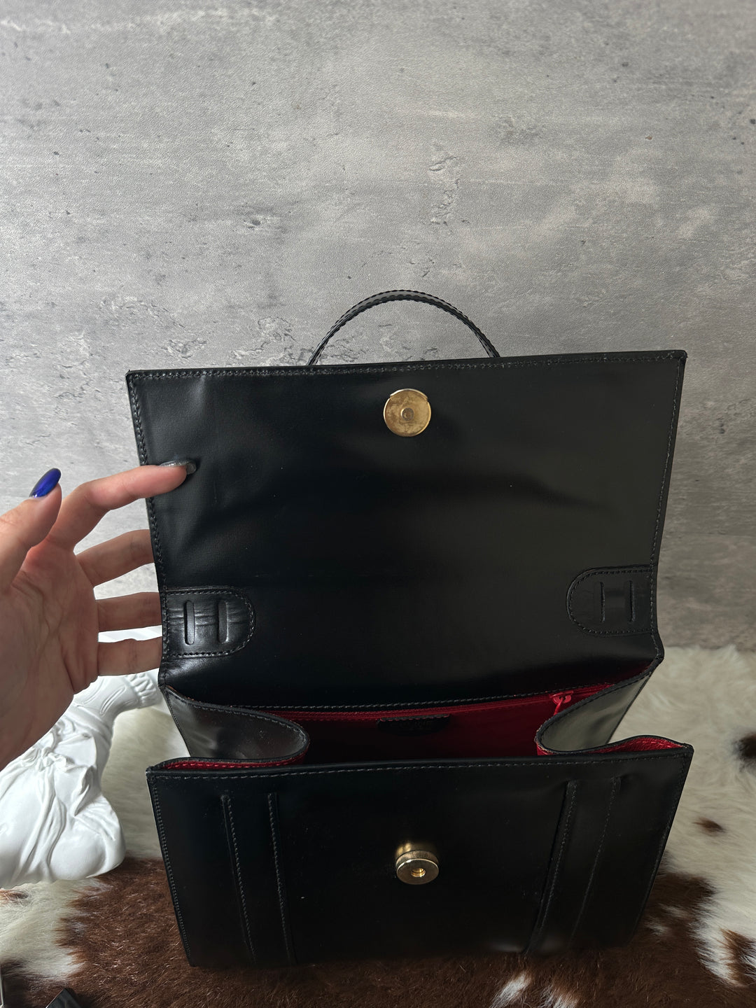 CELINE Vintage Planet Kelly 🪐🖤｜Black × Gold
