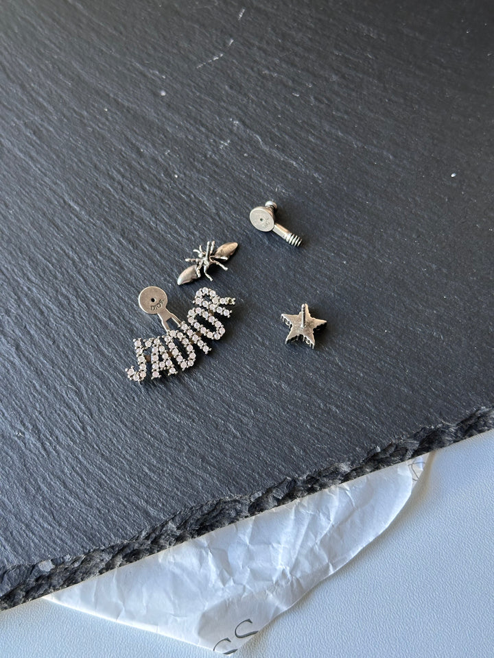 DIOR “J’ADIOR” Mismatched Bee & Star Crystal Earrings ✨｜Playful Sweet-Edge Style