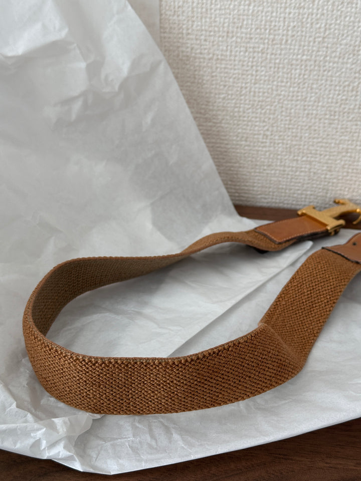 HERMÈS Vintage Elastic & Leather H Belt 🤎✨ Rare Find