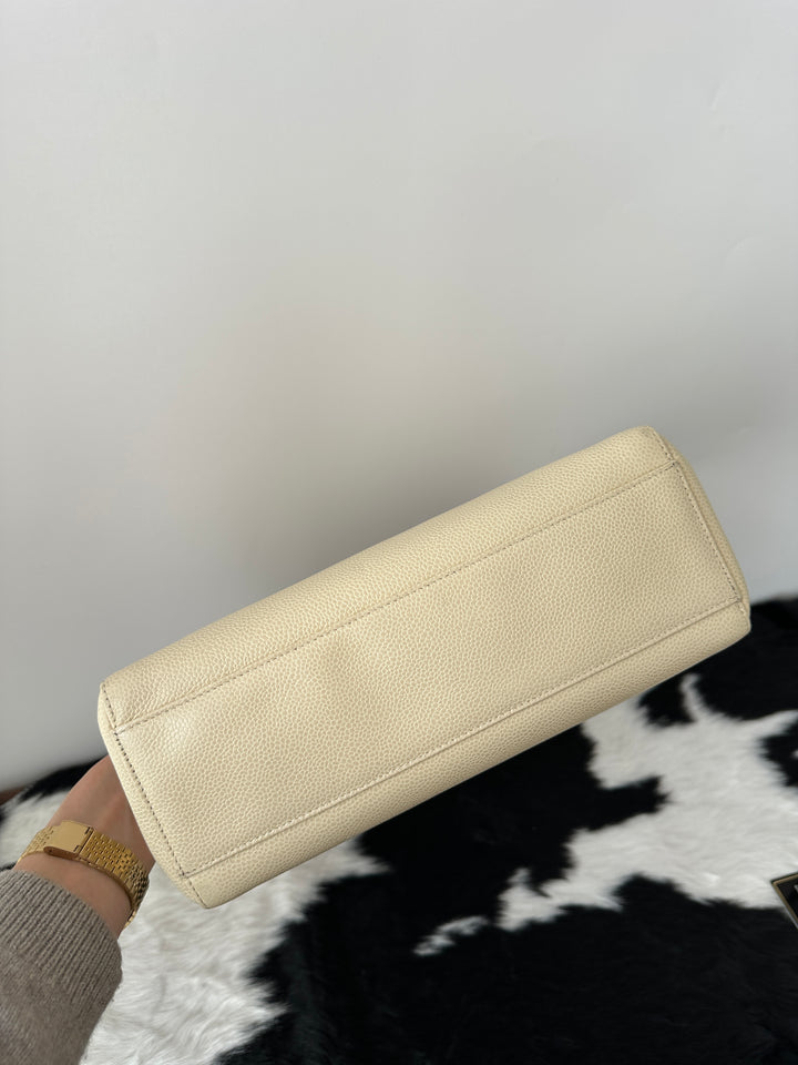 CHANEL Cream Caviar Kelly Shoulder Bag｜Soft Cream Hue × Silver CC Turn Lock × Double-Strap Vintage Elegance 🤍✨👜