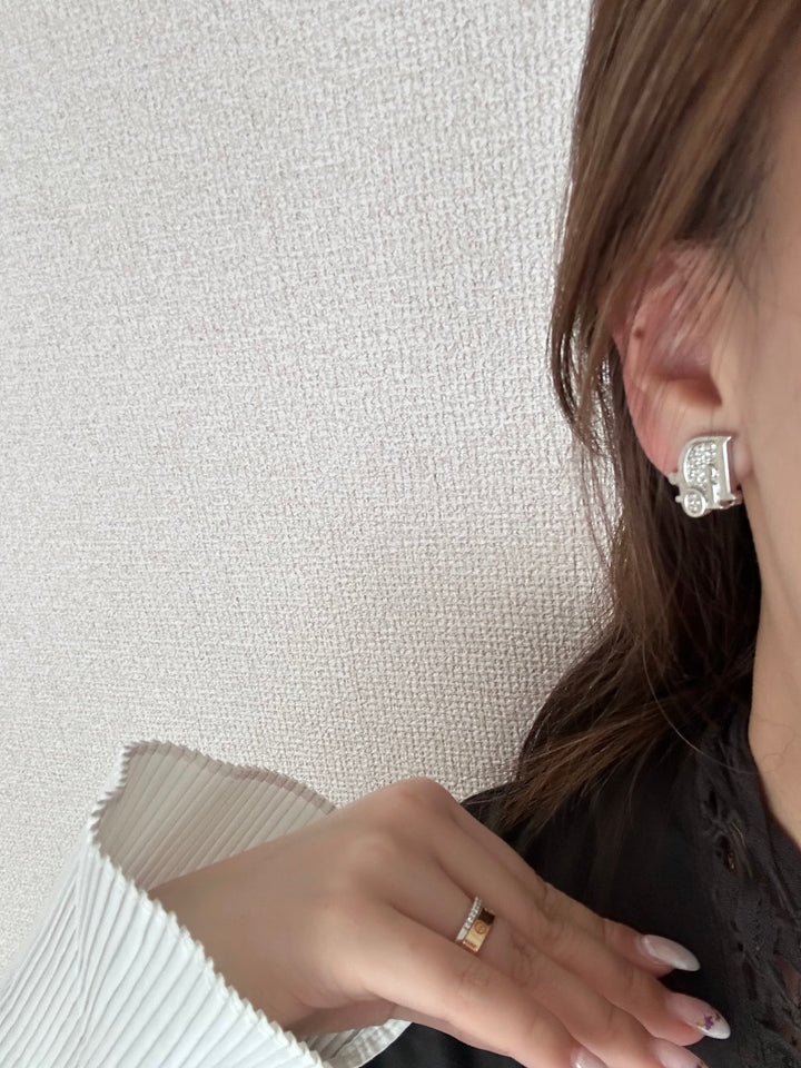 DIOR Logo Sparkling Earrings ✨｜Delicate Shine &amp; Timeless Elegance