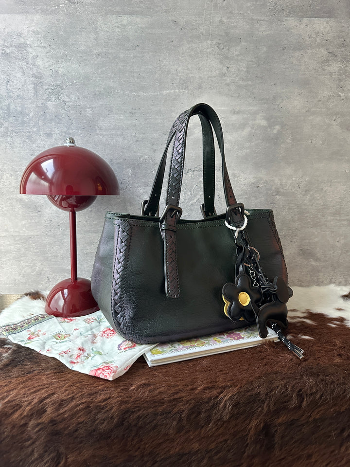 BOTTEGA VENETA Forest Green Leather Tote Bag 💚💜｜Iridescent Finish × Intrecciato Details × Adjustable Handles