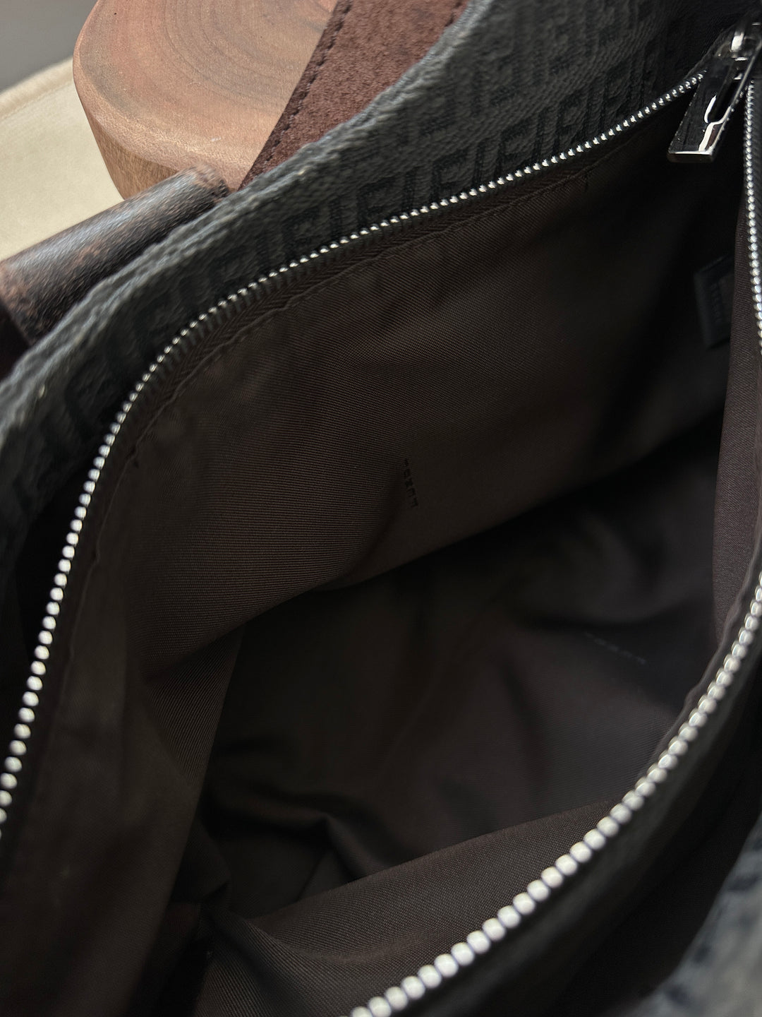 FENDI Zucca Hobo Bag 🤎 Suede Strap Elegance