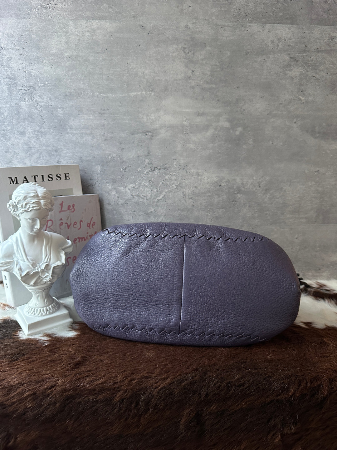 BOTTEGA VENETA Purple Leather Hobo Bag 💜｜Dusty Purple × Braided Handle × Soft Grain Leather