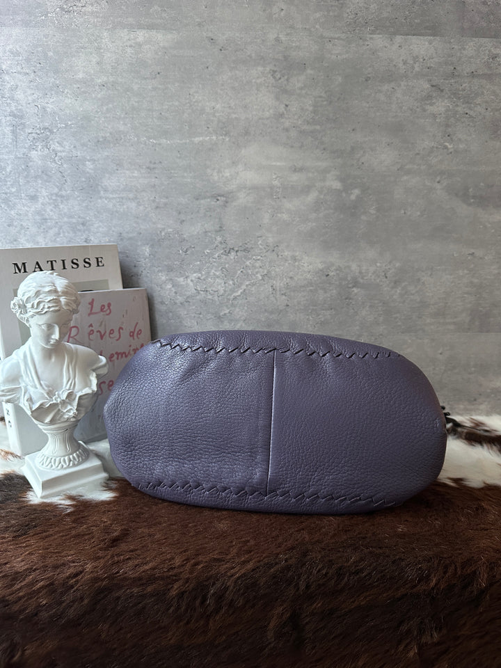 BOTTEGA VENETA Purple Leather Hobo Bag 💜｜Dusty Purple × Braided Handle × Soft Grain Leather