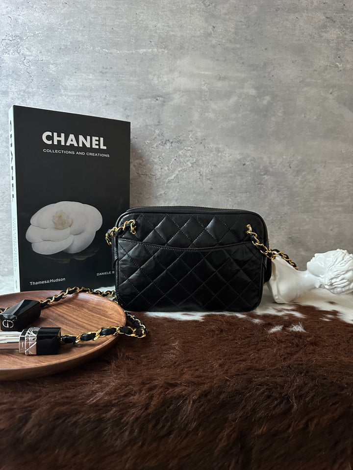 CHANEL Vintage Double Chain Mini Bag 🖤✨｜Quilted Leather × Double Chain × Authenticity Card