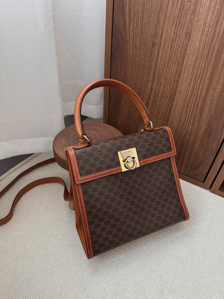 CELINE Vintage Macadam Kelly Bag 🤎 Small with Strap