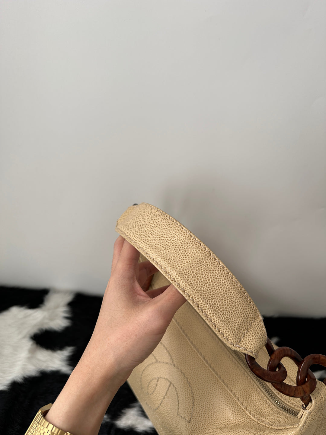 CHANEL CC Small Shoulder Bag 🖤｜Wooden Chain Detail × Caviar Leather × Lightweight Elegance