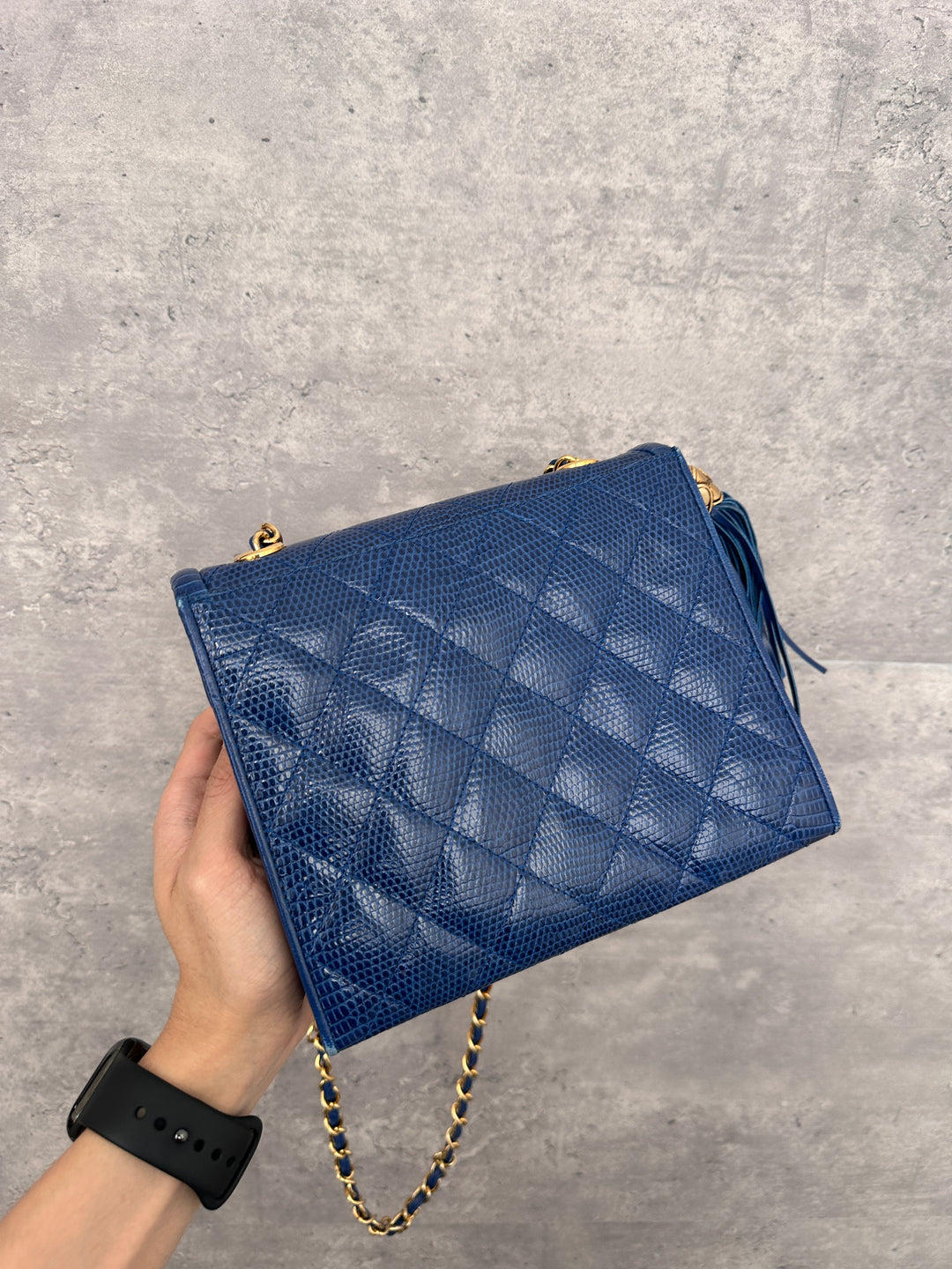 CHANEL Vintage Lizard Leather Flap Bag