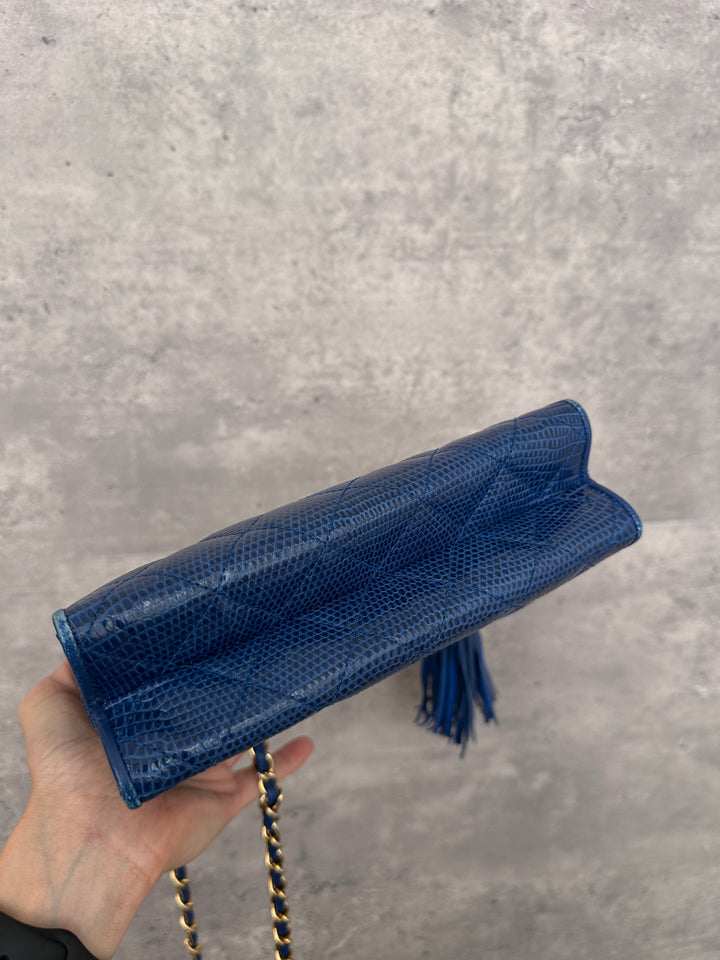 CHANEL Vintage Lizard Leather Flap Bag