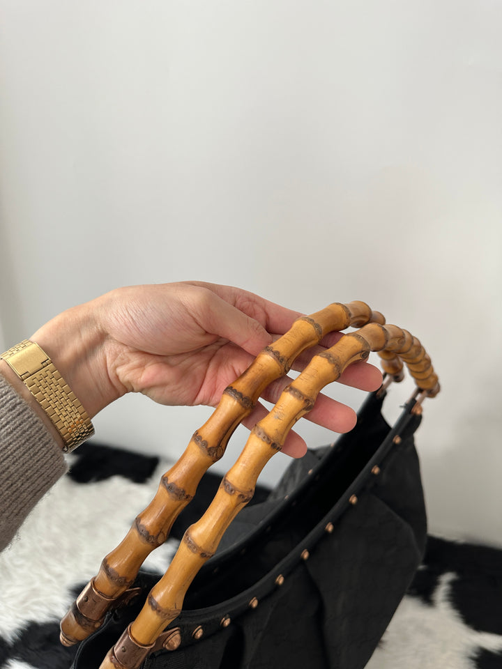 GUCCI Bamboo Hobo Bag 🖤｜Rare Large Bamboo Handle × Iconic GG Canvas × Spacious Interior
