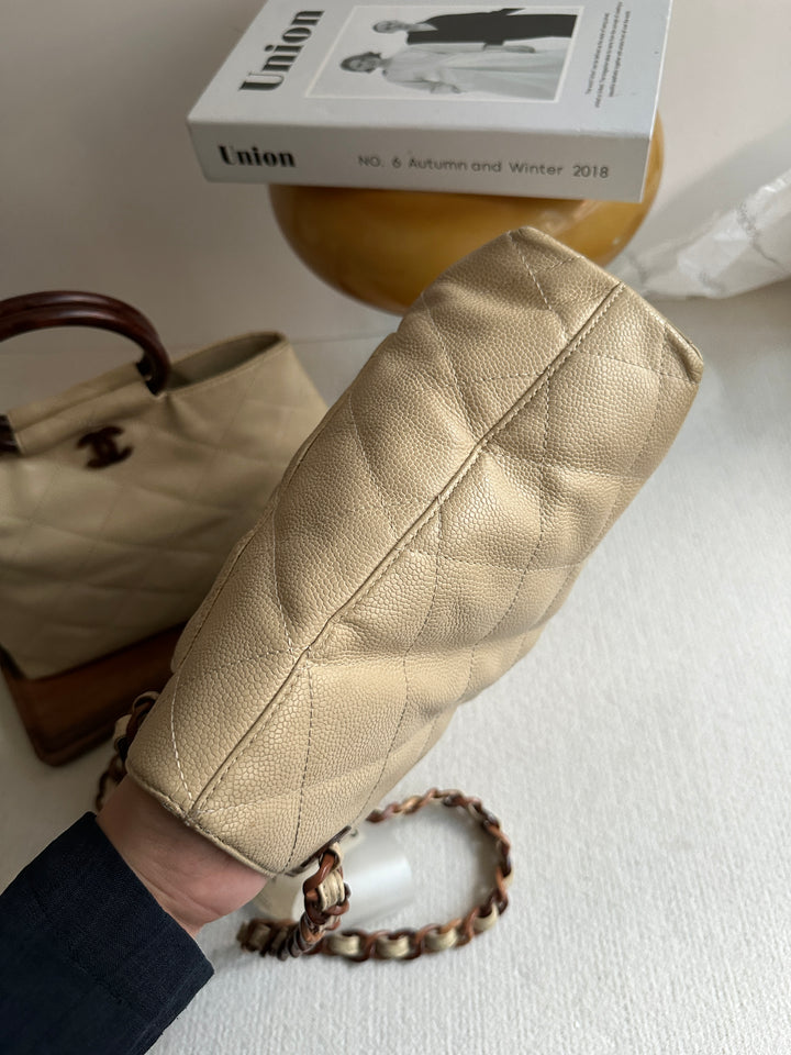 Chanel Woodgrain CC Caviar Tote 🤎 | Autumn Elegance, Everyday Ease