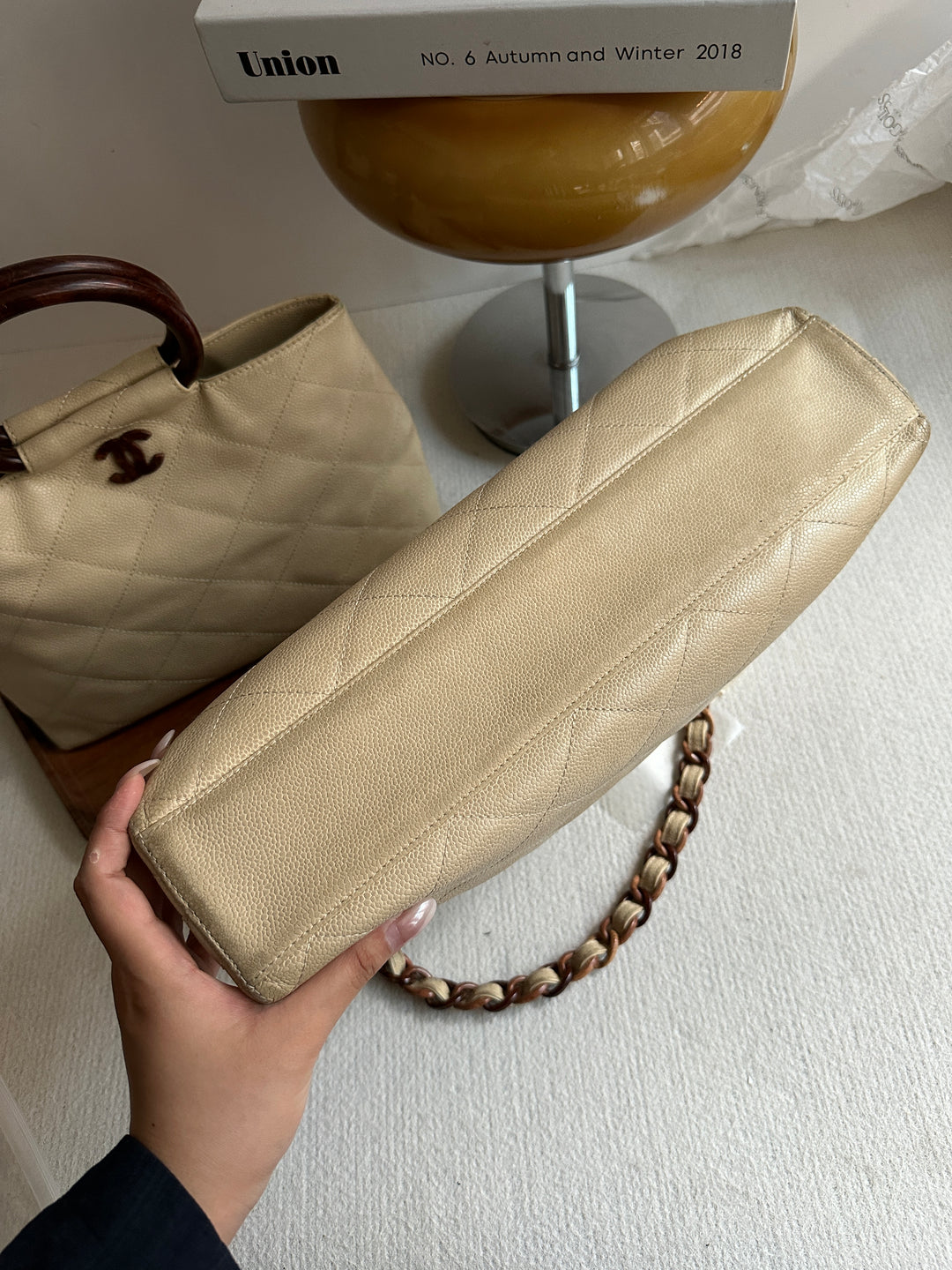 Chanel Woodgrain CC Caviar Tote 🤎 | Autumn Elegance, Everyday Ease