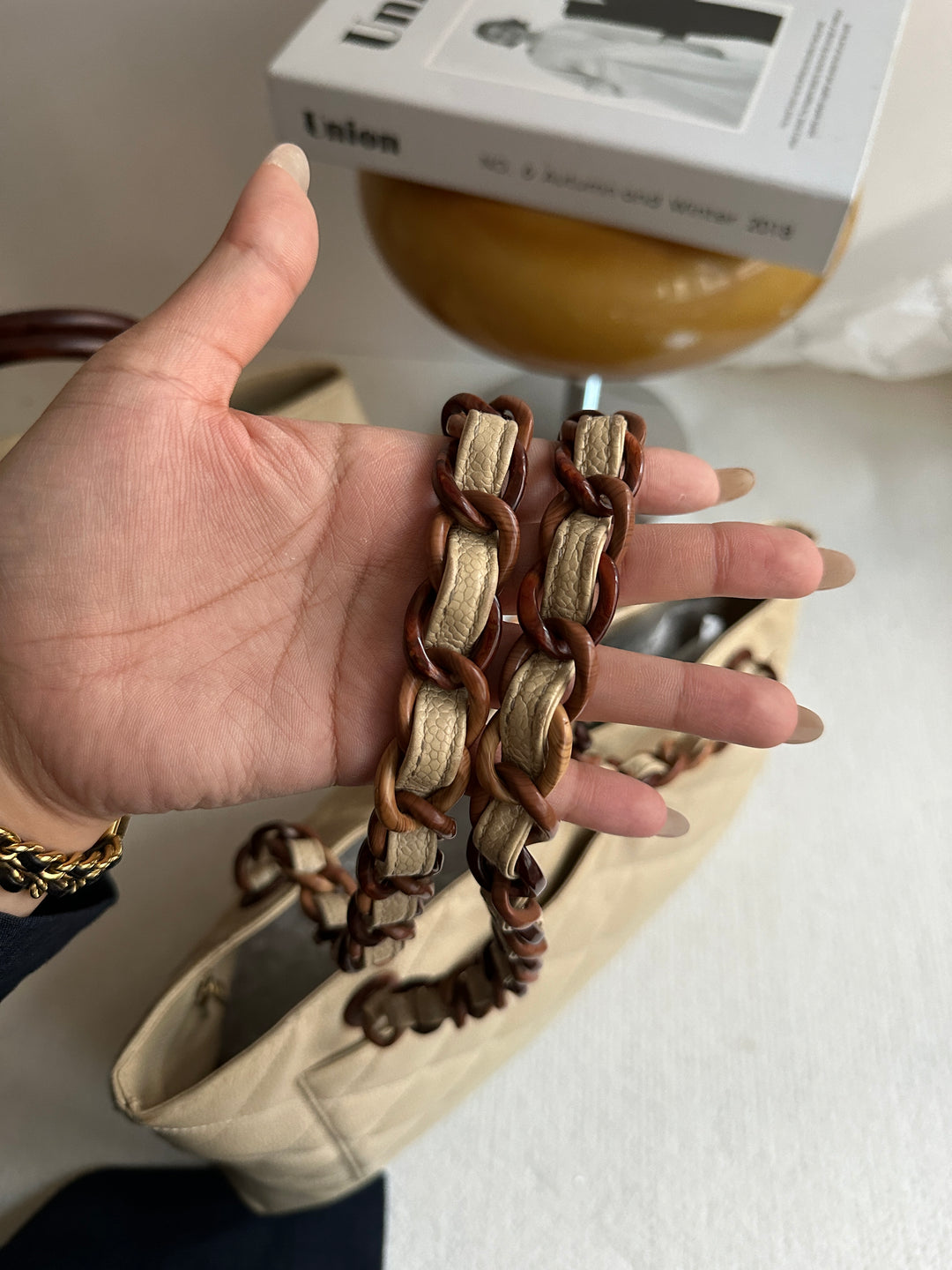 Chanel Woodgrain CC Caviar Tote 🤎 | Autumn Elegance, Everyday Ease