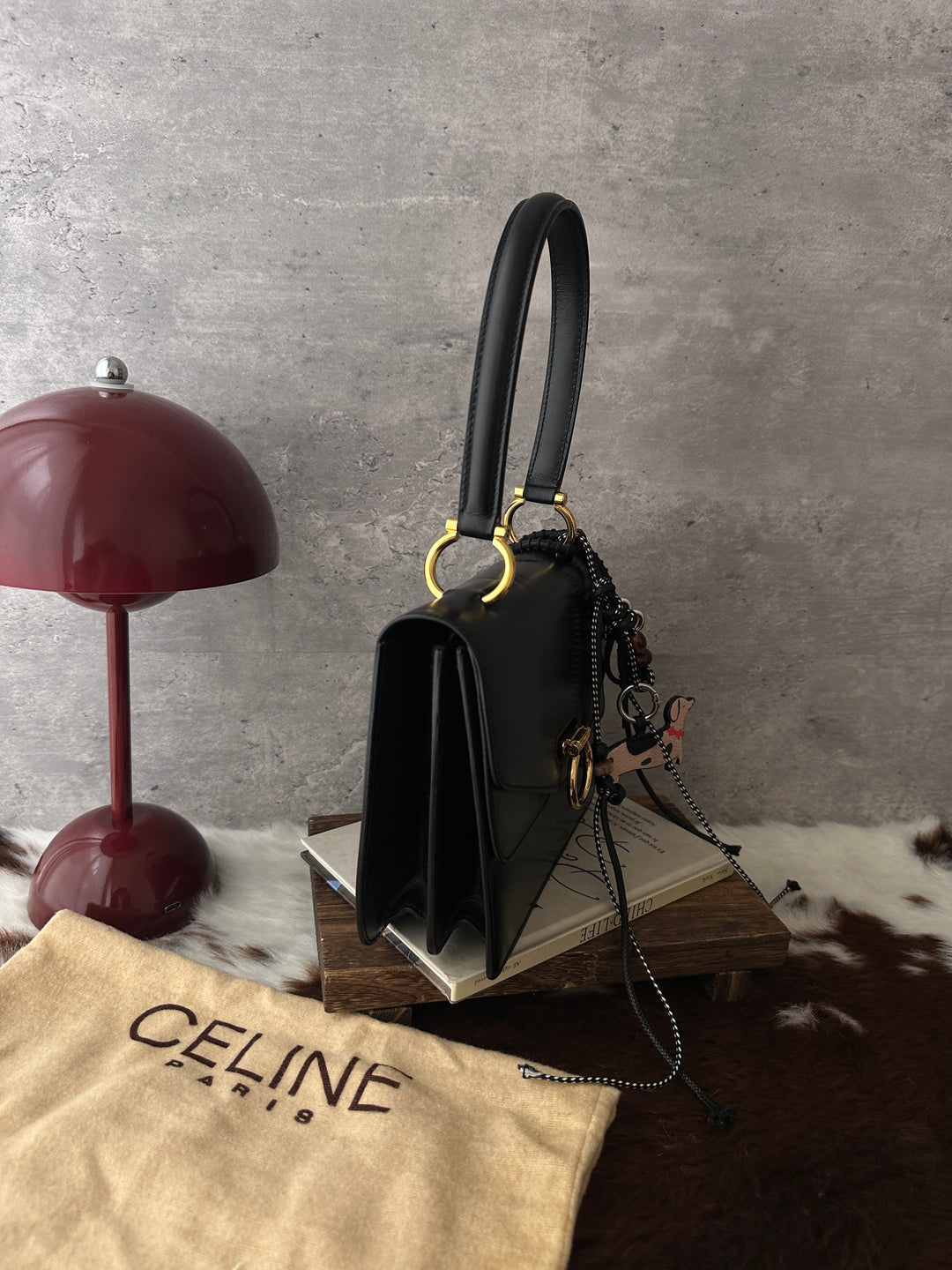 CELINE Vintage Mini Double Flap Handbag 🖤✨｜Rare Mini Size × Box Leather × Gold-Tone Hardware