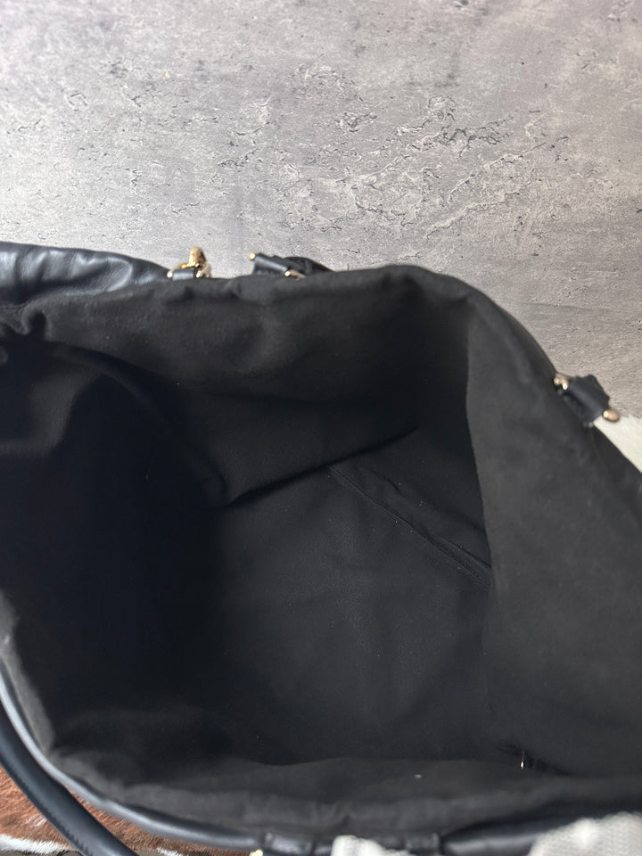 Ferragamo Leather Tote Bag 🖤｜Laptop-Friendly｜Top Handle &amp; Crossbody｜Distinctive Metal Details