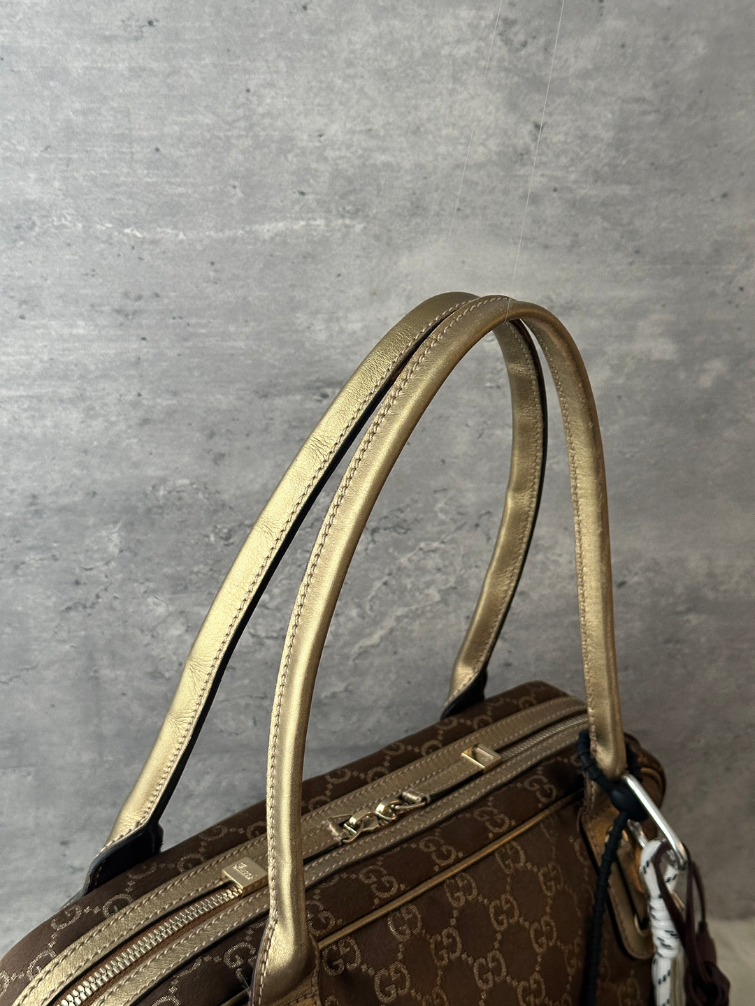 GUCCI GG Monogram Baguette Bag 🥖🤎｜GG Monogram × Champagne Gold Leather × Full Set