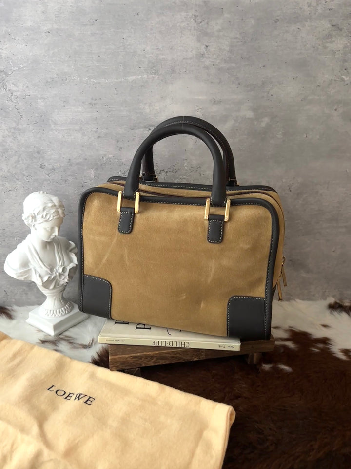 LOEWE Amazona Suede Bag 🤎🖤｜Teddy Bear Tones × Suede Leather × Full Set