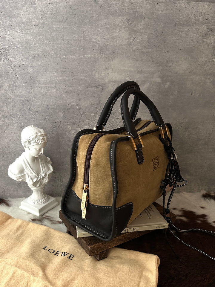 LOEWE Amazona Suede Bag 🤎🖤｜Teddy Bear Tones × Suede Leather × Full Set