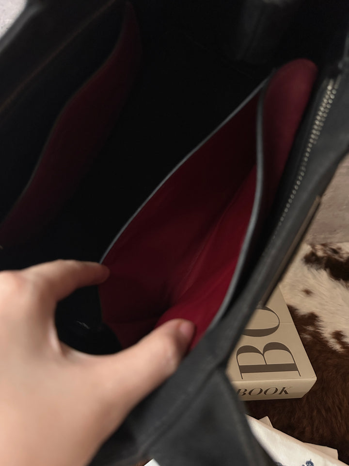 PRADA Canapa Patchwork Tote Bag 🍷｜Mixed Materials × Lizard-Effect Detail × Full Set