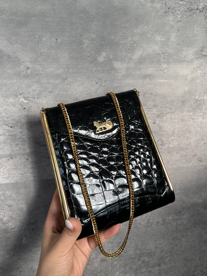 CELINE Crocodile Leather Horse Carriage Chain Bag ✨｜Rare, Elegant & Collectible Icon