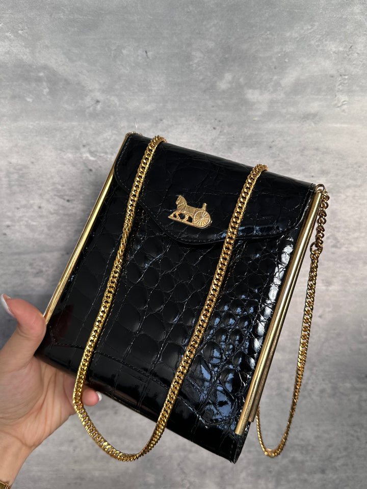 CELINE Crocodile Leather Horse Carriage Chain Bag ✨｜Rare, Elegant & Collectible Icon