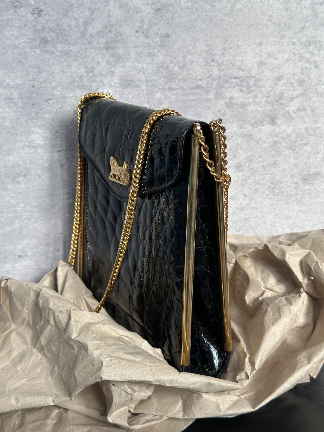 CELINE Crocodile Leather Horse Carriage Chain Bag ✨｜Rare, Elegant & Collectible Icon