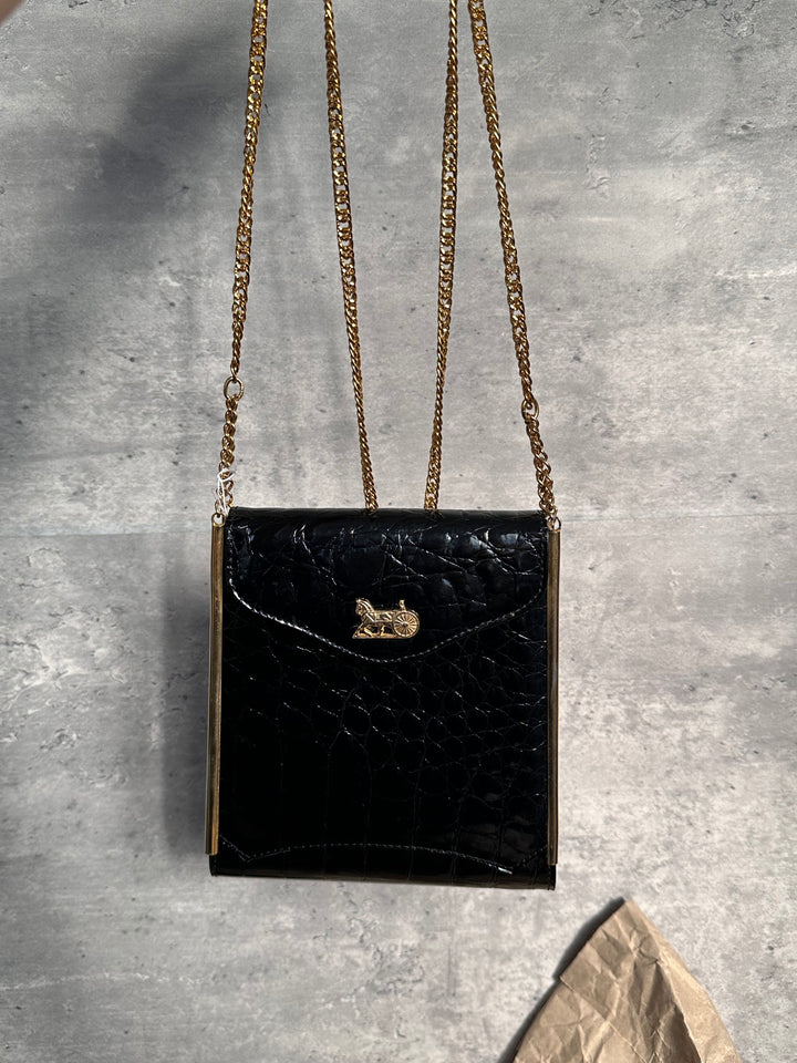 CELINE Crocodile Leather Horse Carriage Chain Bag ✨｜Rare, Elegant & Collectible Icon