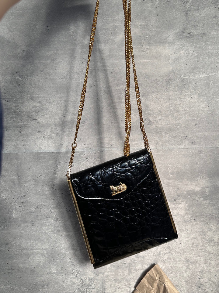 CELINE Crocodile Leather Horse Carriage Chain Bag ✨｜Rare, Elegant & Collectible Icon