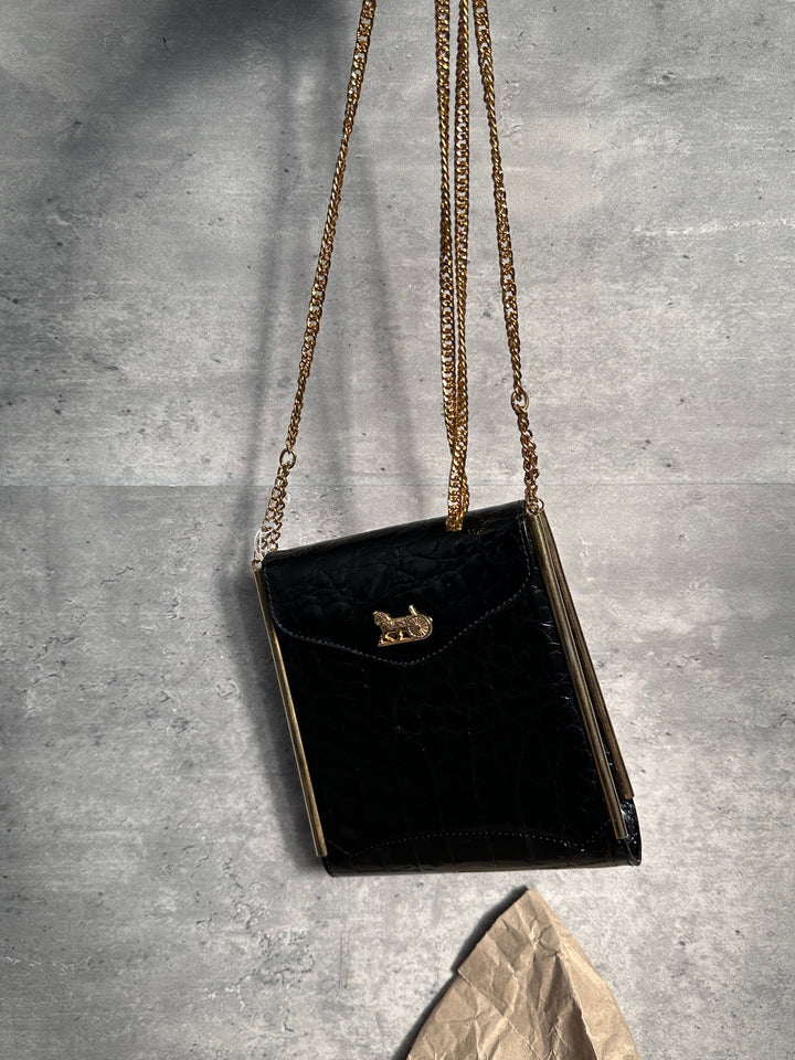 CELINE Crocodile Leather Horse Carriage Chain Bag ✨｜Rare, Elegant & Collectible Icon