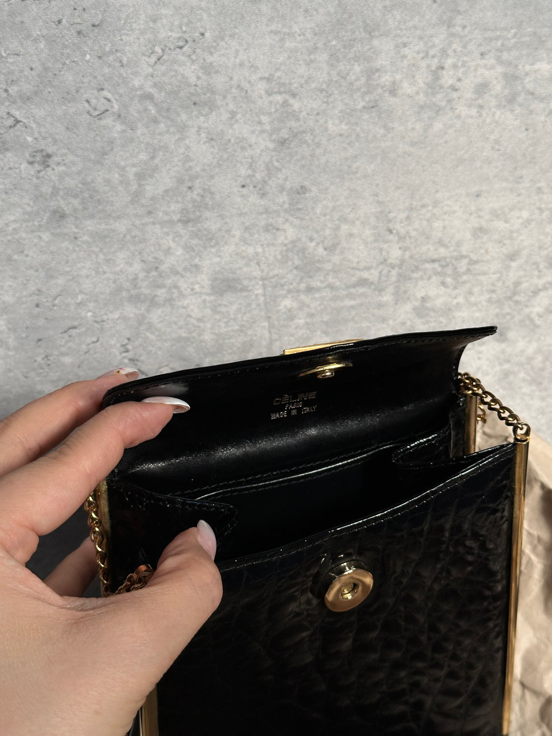 CELINE Crocodile Leather Horse Carriage Chain Bag ✨｜Rare, Elegant & Collectible Icon