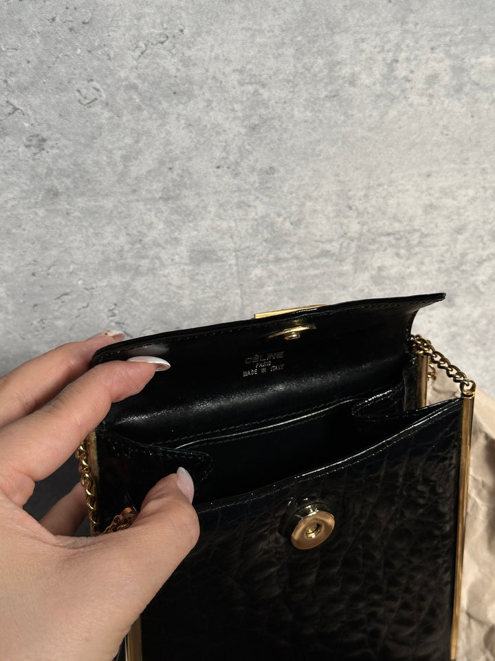 CELINE Crocodile Leather Horse Carriage Chain Bag ✨｜Rare, Elegant & Collectible Icon