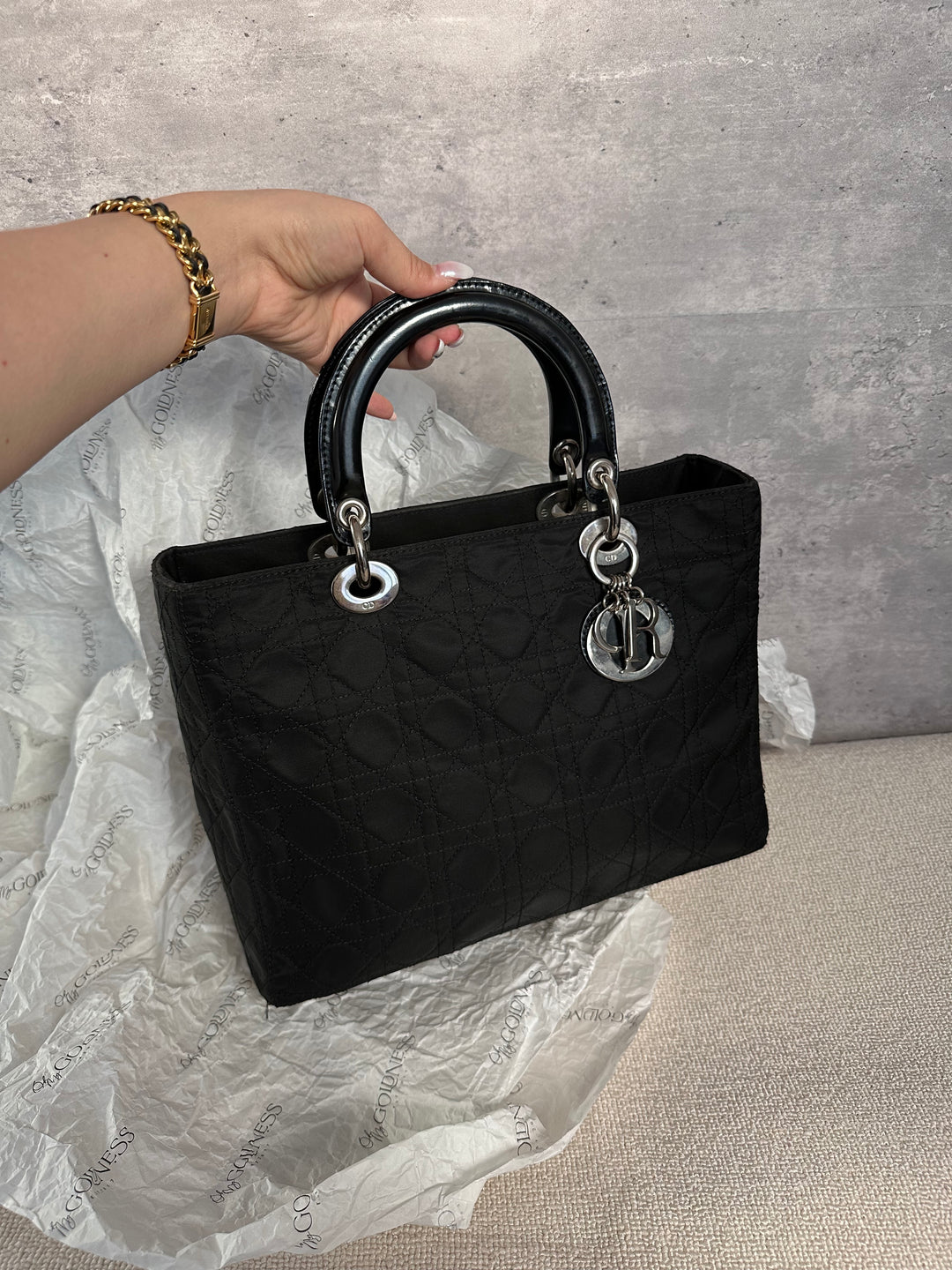 DIOR Lady Dior Black Nylon Tote with Silver Hardware 🖤｜Lightweight, Iconic & Timeless