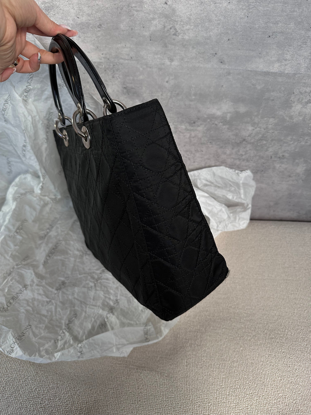 DIOR Lady Dior Black Nylon Tote with Silver Hardware 🖤｜Lightweight, Iconic & Timeless