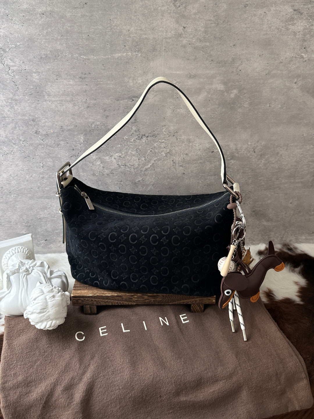Celine Monogram Hobo Bag 🖤🤍｜Full Set Included｜Underarm &amp; Crossbody｜Black and White Contrast