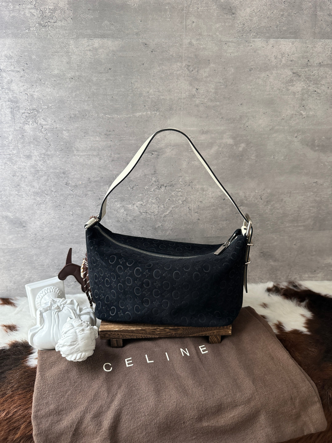 Celine Monogram Hobo Bag 🖤🤍｜Full Set Included｜Underarm &amp; Crossbody｜Black and White Contrast