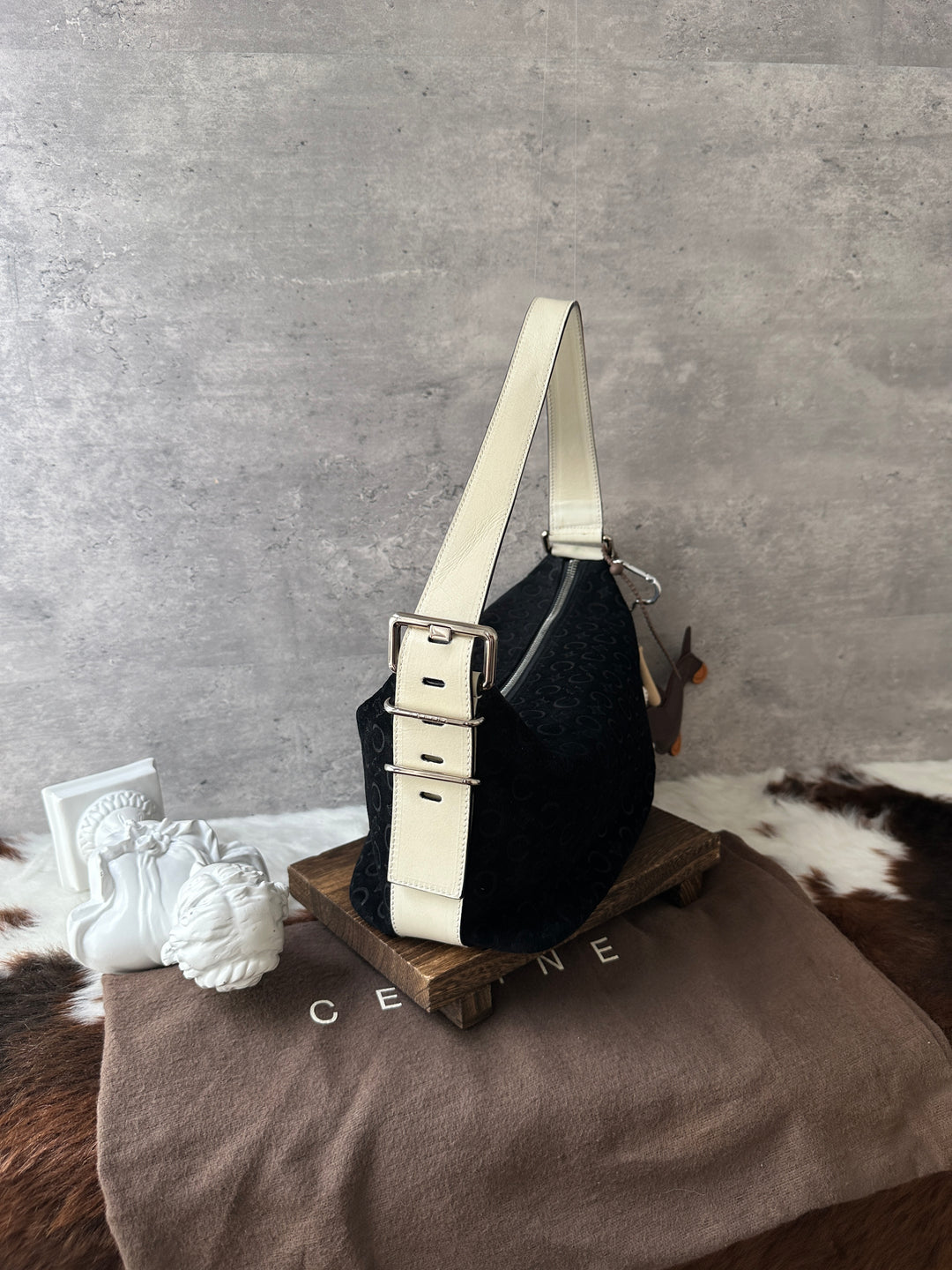 Celine Monogram Hobo Bag 🖤🤍｜Full Set Included｜Underarm &amp; Crossbody｜Black and White Contrast