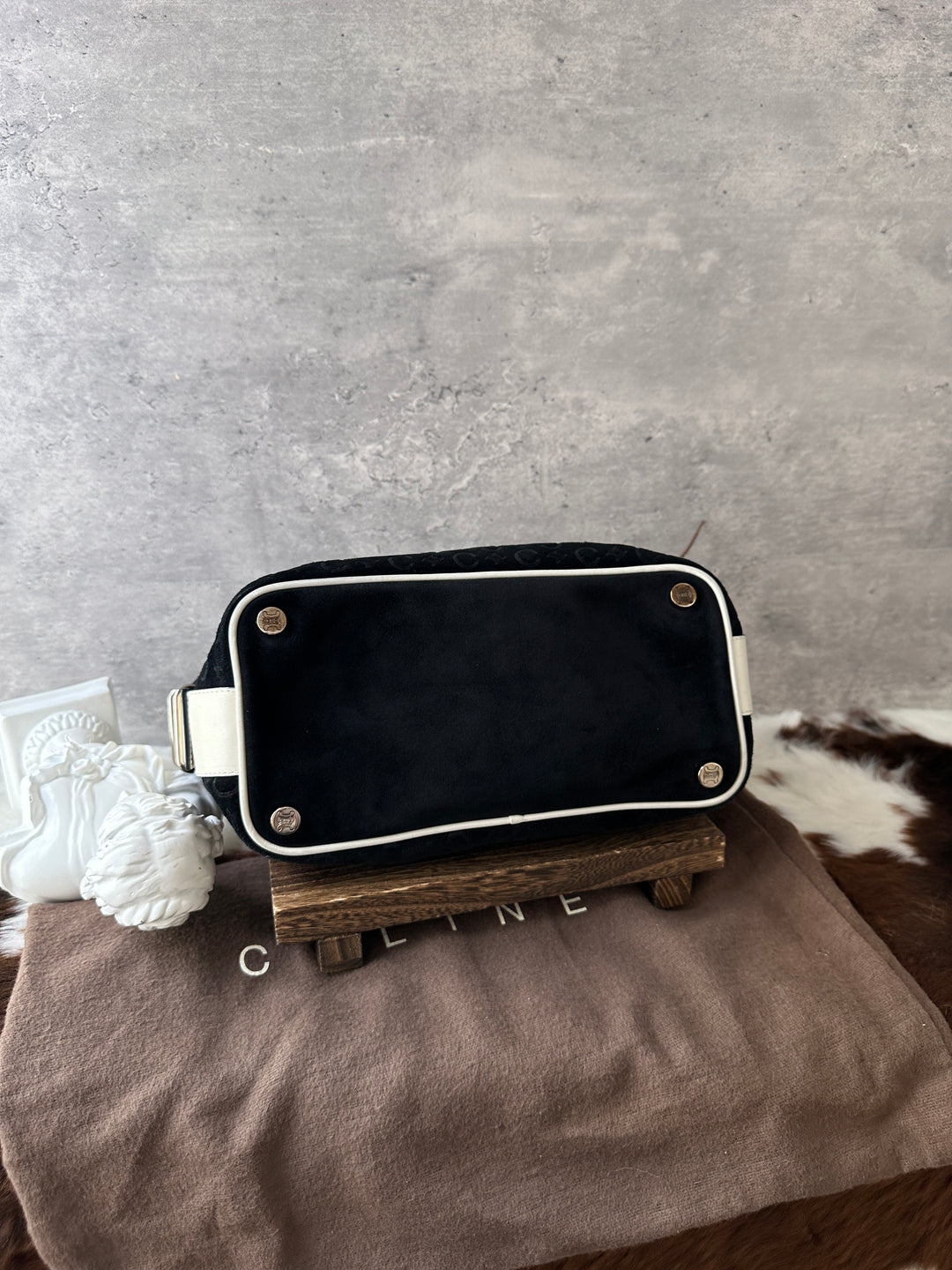Celine Monogram Hobo Bag 🖤🤍｜Full Set Included｜Underarm &amp; Crossbody｜Black and White Contrast