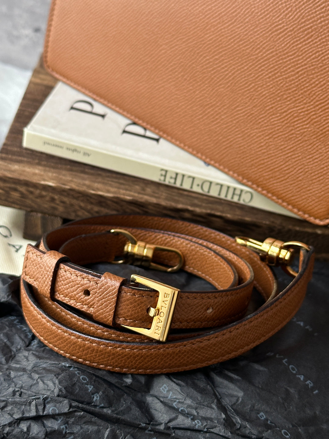 Bvlgari Caramel Box Top Handle Bag 🤎｜Original Strap｜Full Set Included｜Structured Shape