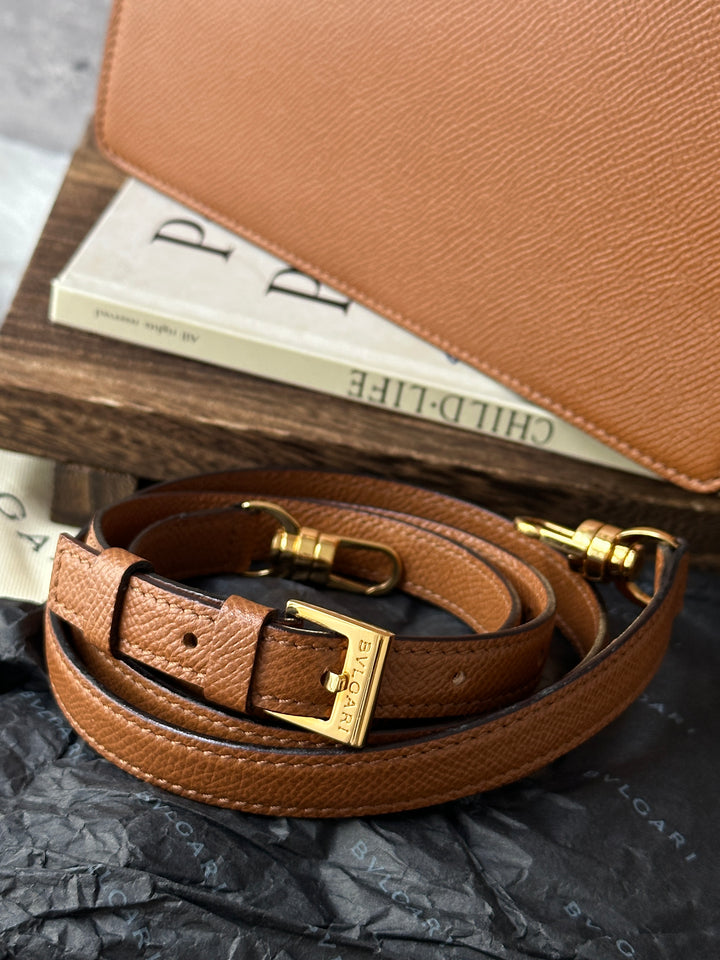 Bvlgari Caramel Box Top Handle Bag 🤎｜Original Strap｜Full Set Included｜Structured Shape