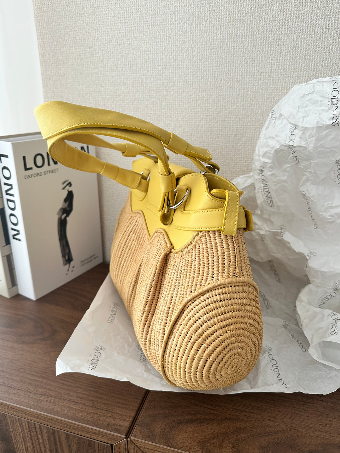 Salvatore Ferragamo Horsebit Raffia & Leather Tote（Yellow × Natural）｜Summer Resort Charm ☀️🌿