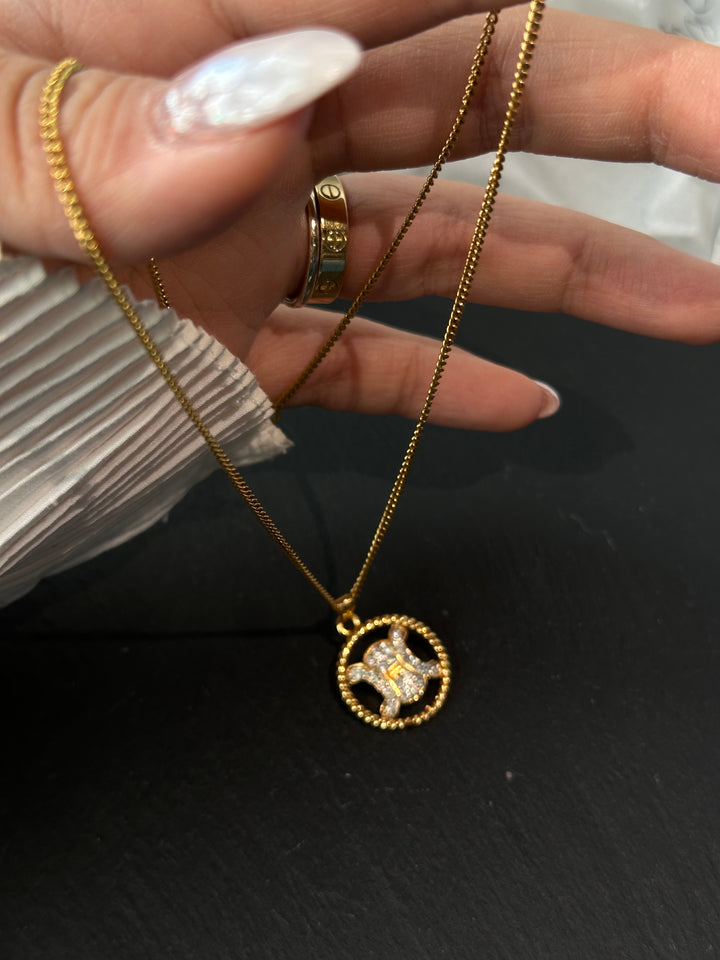 CELINE Triomphe Crystal Medallion Necklace（Gold）｜Iconic Heritage ✨🤍