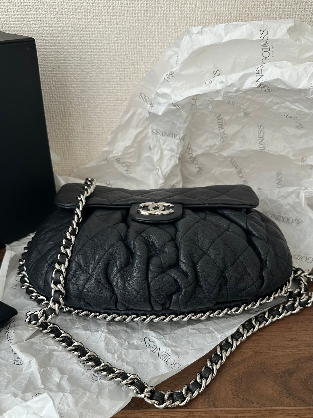 CHANEL Quilted Black “Ingot” Flap Bag（Medium Size / Silver Hardware）｜Rare Versatile Beauty 🖤✨