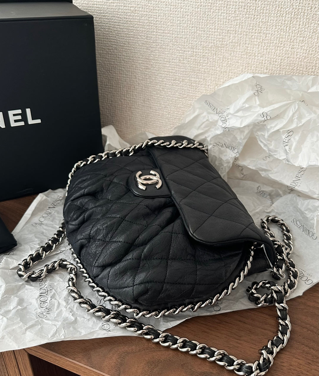 CHANEL Quilted Black “Ingot” Flap Bag（Medium Size / Silver Hardware）｜Rare Versatile Beauty 🖤✨