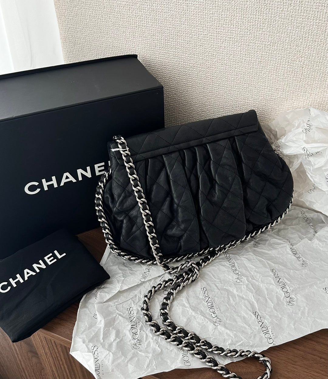 CHANEL Quilted Black “Ingot” Flap Bag（Medium Size / Silver Hardware）｜Rare Versatile Beauty 🖤✨
