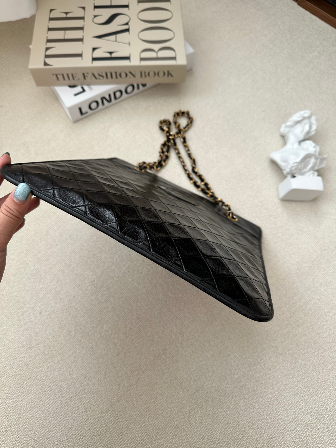 CHANEL Vintage Chain Tote Bag（Black Lambskin × Gold Hardware）｜Effortless Elegance 🖤✨