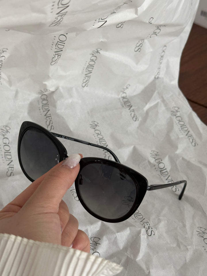 CHANEL CC Cat-Eye Sunglasses（Black）｜Minimalist Chic 🖤🤍